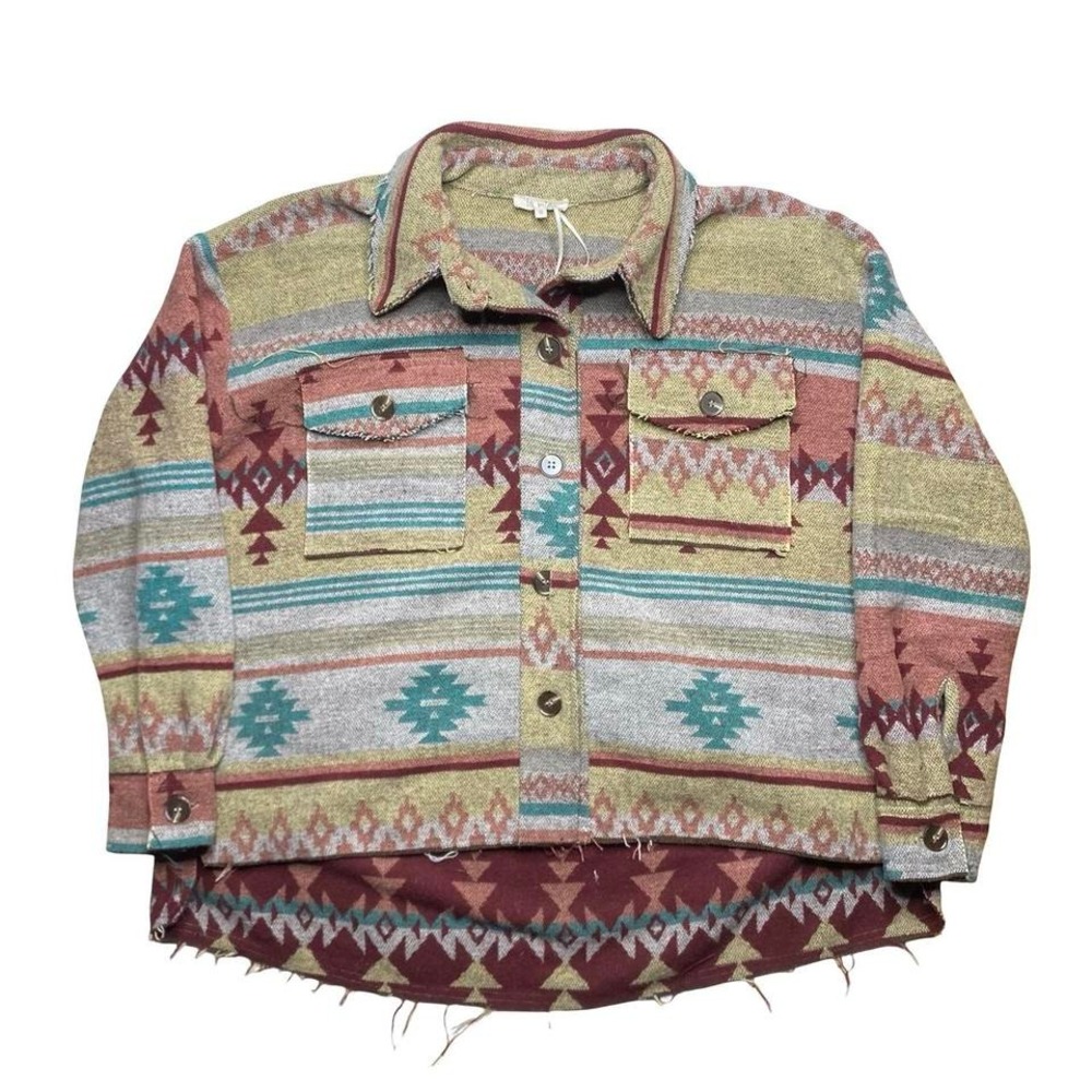 La Miel boho southwestern tribal shacket jacket